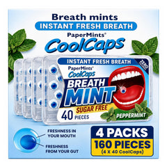 Papermints CoolCaps primer plano de una perla resaltando textura y frescor inmediato