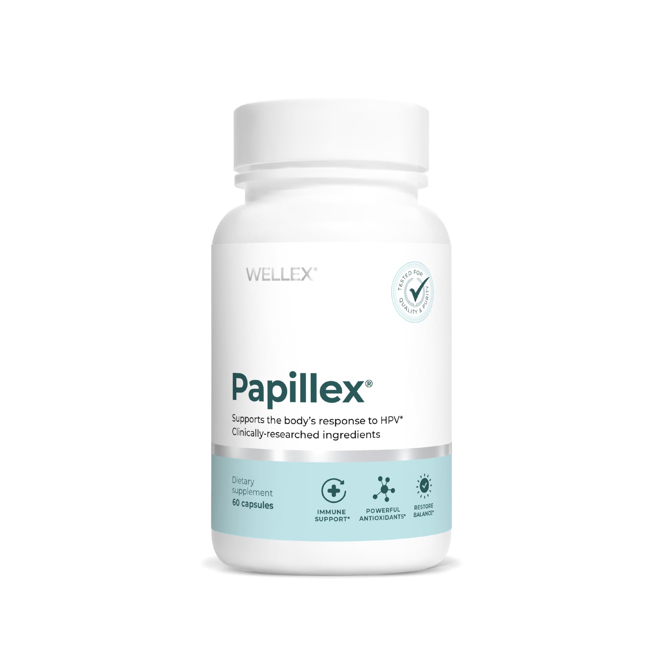 Papillex frasco delantero mostrando la marca y beneficio de apoyo inmune
