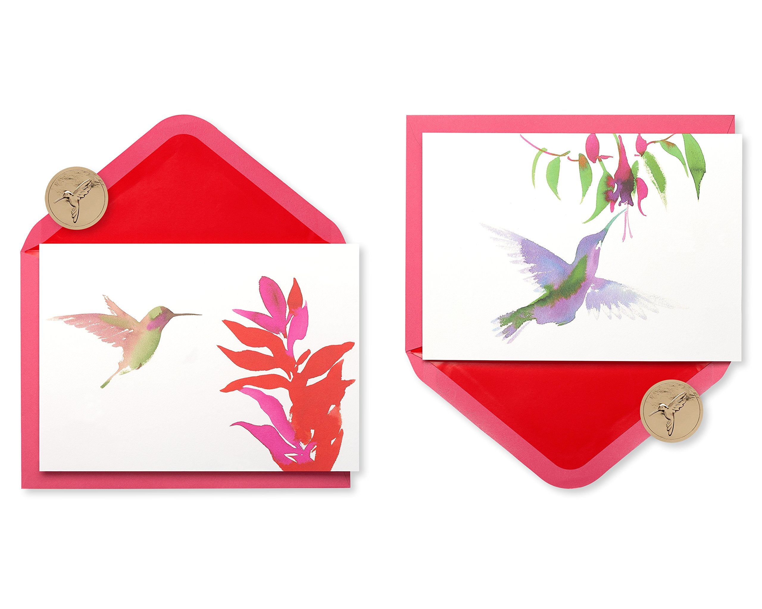 Papyrus tarjeta frontal con colibrí acuarela y atractivo visual elegante