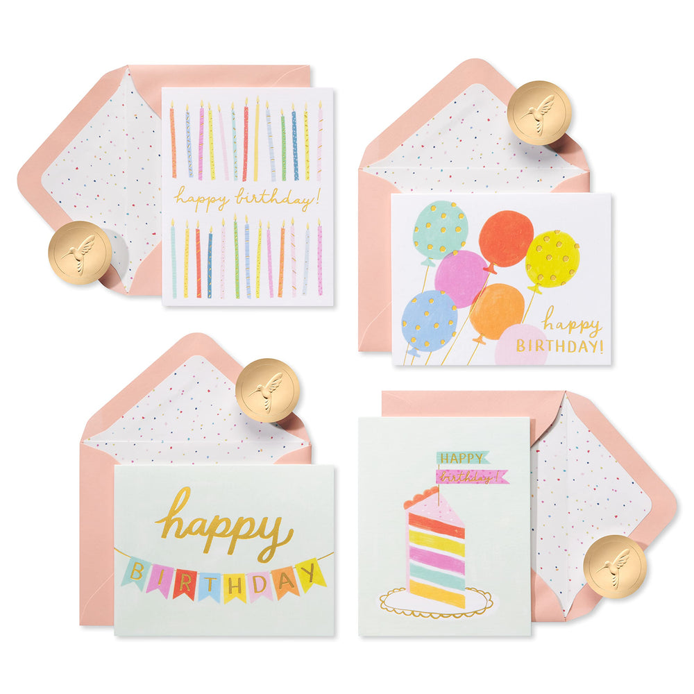 Papyrus tarjeta frontal con cuatro diseños y estética festiva, mejora la presentación