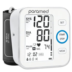 Paramed vista frontal del monitor con display grande y botones claros