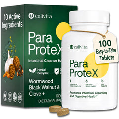 CaliVita ParaProteX frasco frontal mostrando etiqueta y cantidad