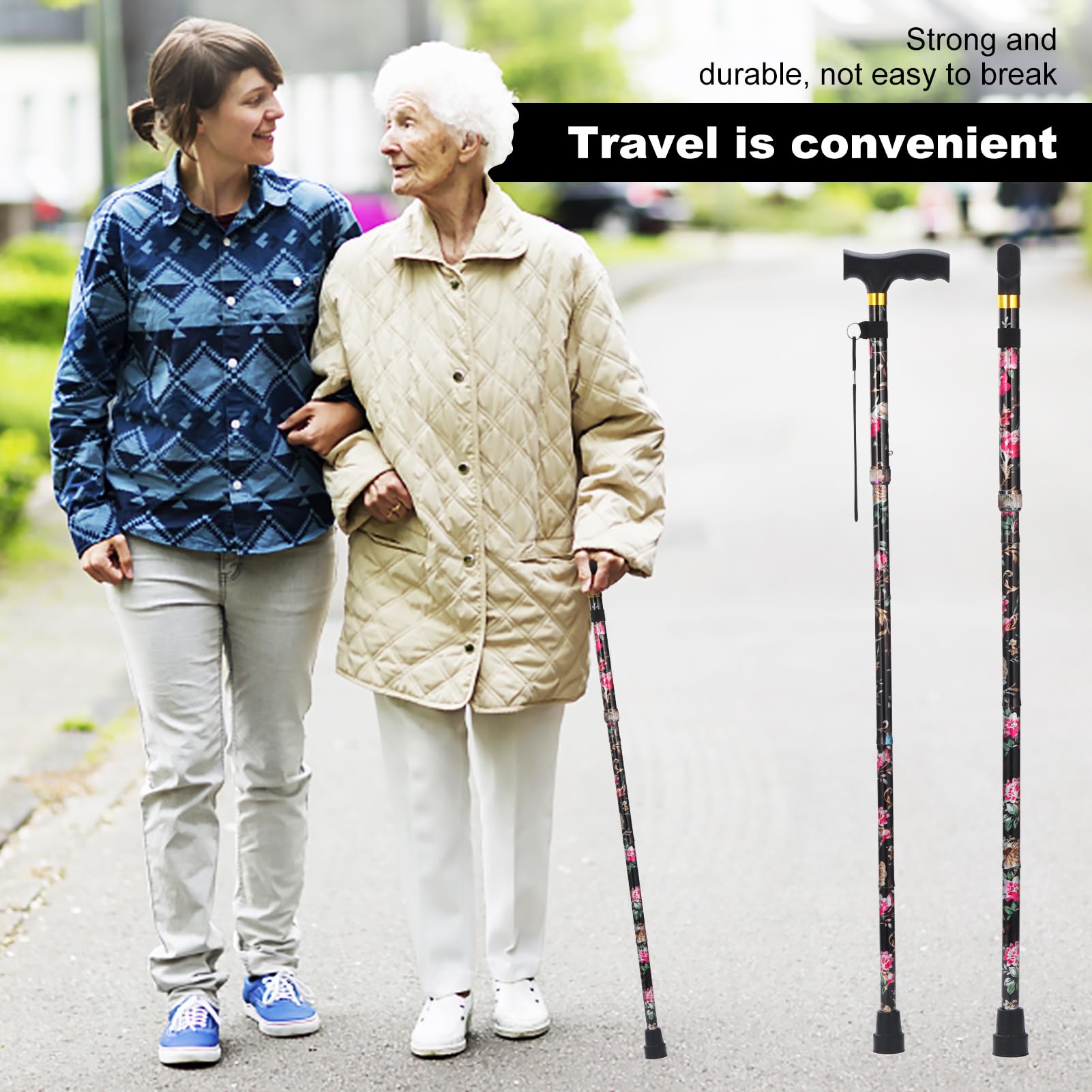 PARLORA uso urbano por mujer mostrando soporte estable durante desplazamiento