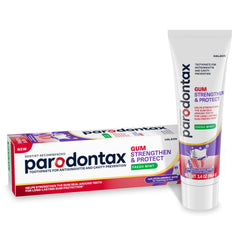 Parodontax tubo frontal 3.4 oz mostrando el diseño y beneficio gingival