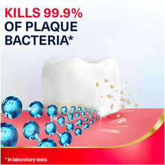Parodontax vista cercana del líquido mostrando textura suave y beneficio antibacteriano