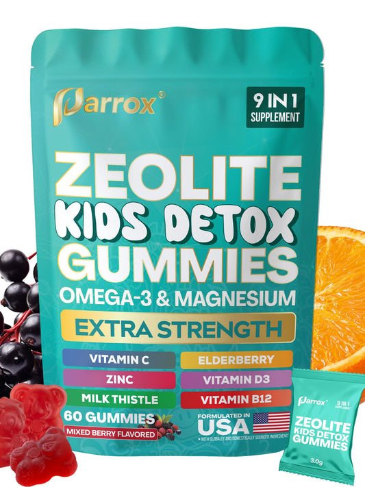 Parrox frasco delantero con gominolas berry para rutina infantil