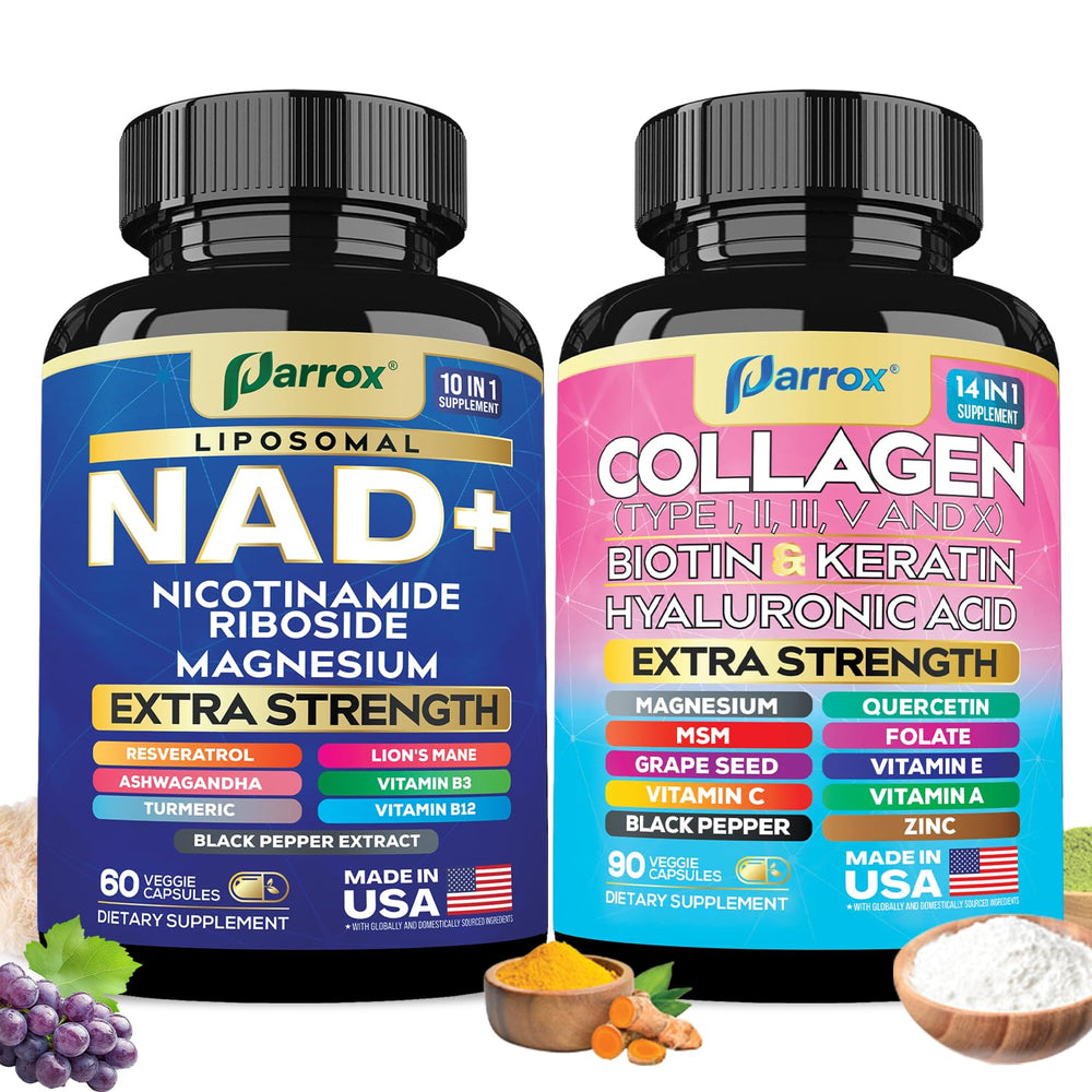 Parrox Conjunto Juventud Eterna: NAD liposomales visual, posible impulso de energía diaria