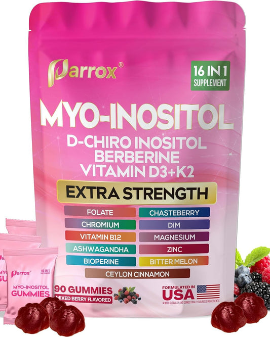 Parrox envase frontal de gomitas sabor mixed berry mostrando etiqueta clara y beneficio de conveniencia