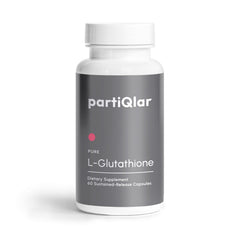 partiQlar frasco delantero mostrando cápsulas y claridad de etiqueta, apoyo antioxidante