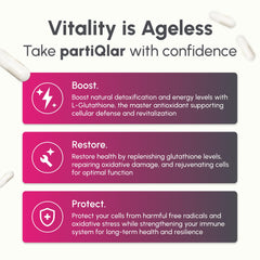 partiqlar puro l-glutatión: etiqueta detallada, depuración suave.