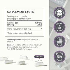 Cápsula individual de PartiQlar Resveratrol, listo para consumo diario.