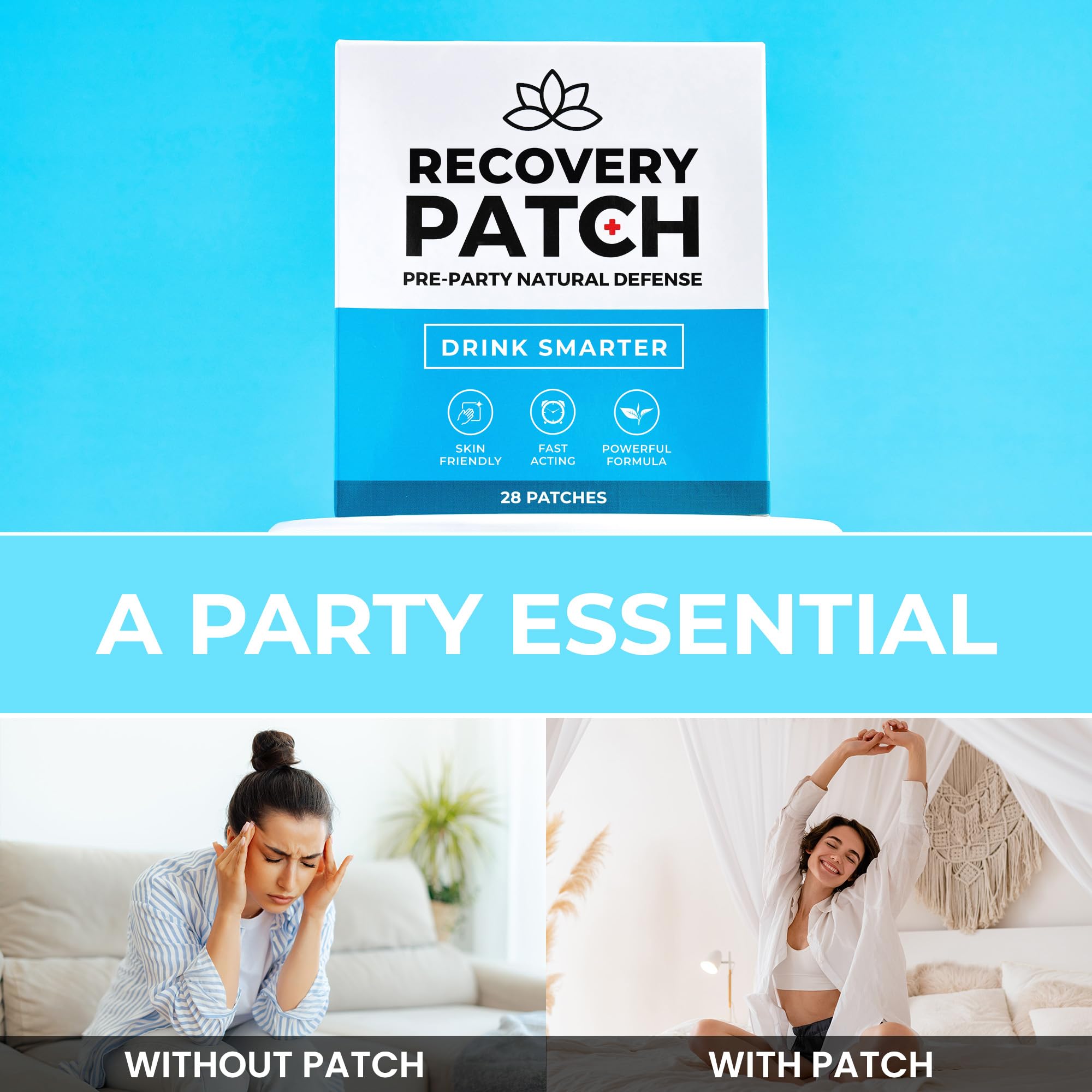 Party Treats parche sostenido en mano para comparar tamaño y uso práctico