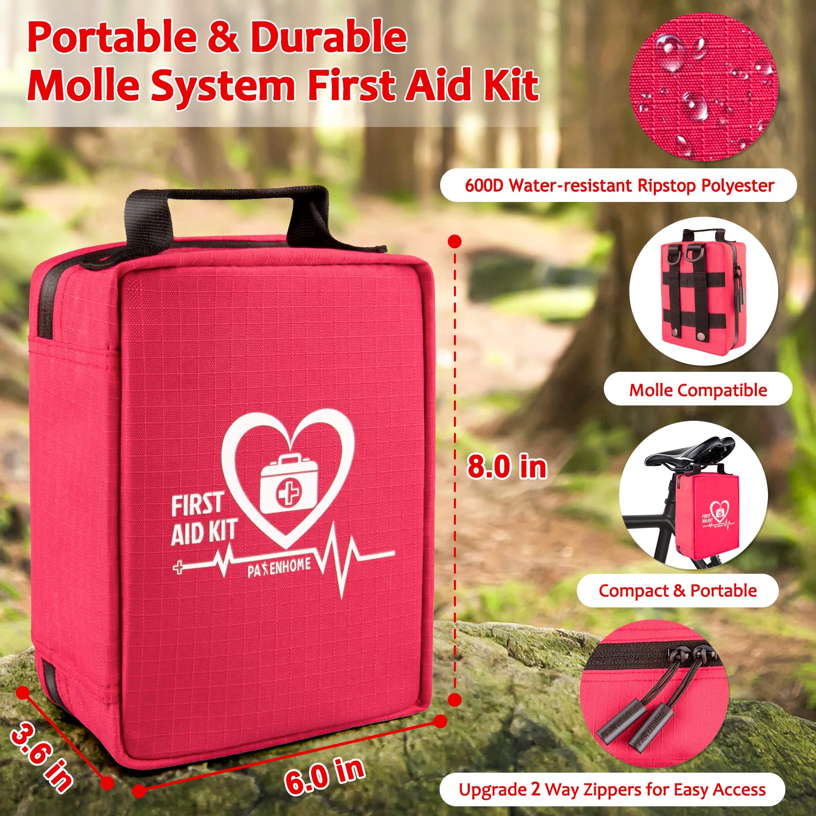 Pasenhome correas Molle sujetas a mochila para transporte seguro