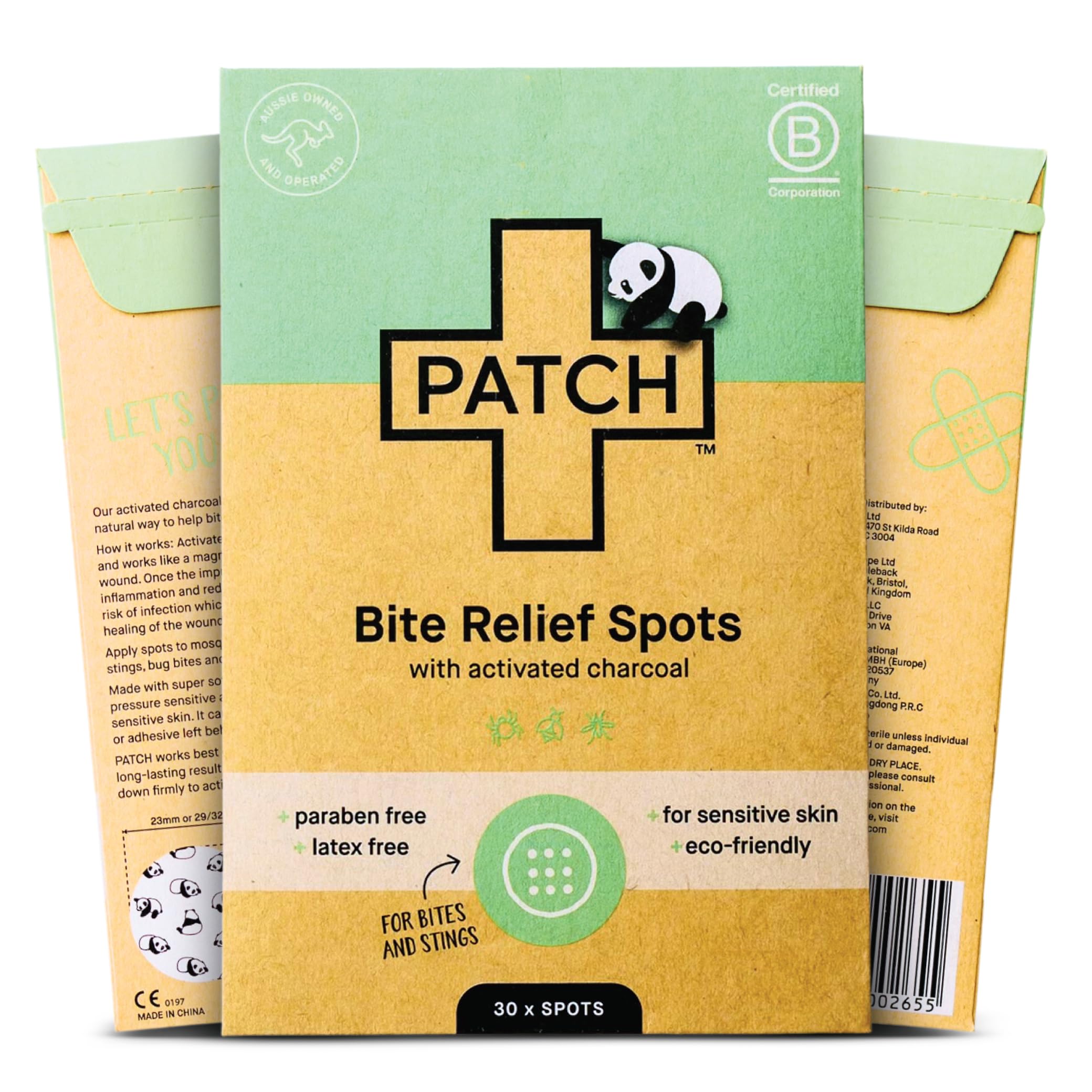Parche PATCH en entorno exterior ilustrando uso tras picadura