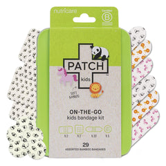 PATCH estuche frontal mostrando la lata portátil y beneficios ecológicos
