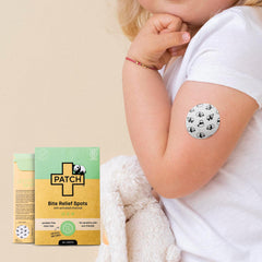 Etiqueta PATCH con lista de ingredientes y beneficios claros