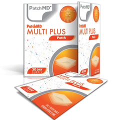 PatchMD parche frontal con empaque, muestra presentación de 60 días y fácil aplicación