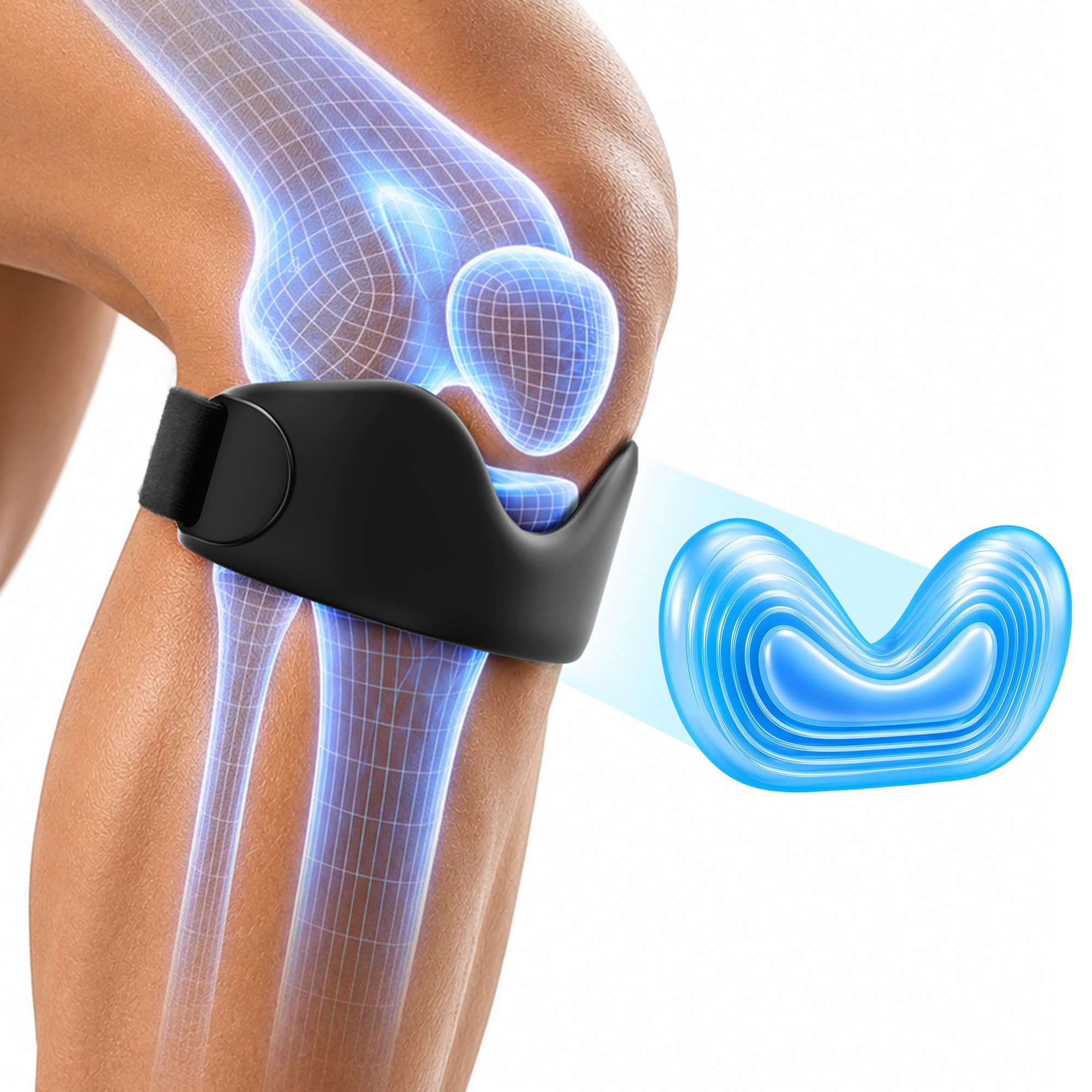 Patella Stryde pack frontal mostrando ambas bandas y diseño ergonómico para estabilidad