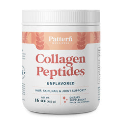 Pattern Wellness empaque frontal muestra 16 oz y etiqueta clara, confianza en calidad