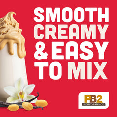 Batido de PB2 vainilla servido en vaso, bebida cremosa y alta en proteína