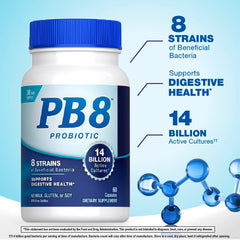 PB8 detalle de etiqueta con lista de cepas y prebiótico