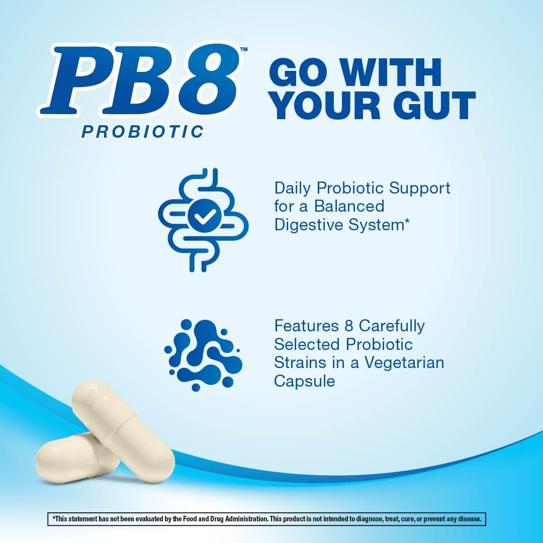PB8 etiqueta con ingredientes que resalta las 8 cepas beneficiosas