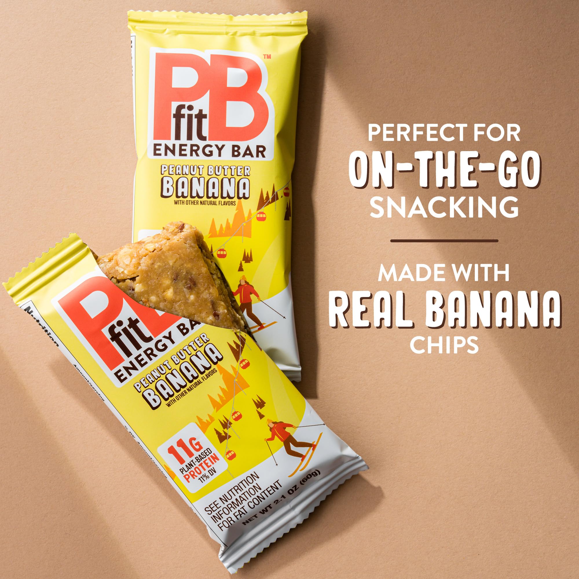 PBfit chips de plátano real en primer plano que añaden dulzor natural