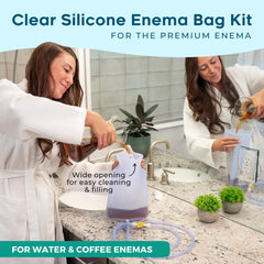 PE Premium Enema detalle de silicona de la bolsa, durabilidad y limpieza fácil