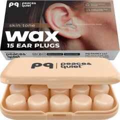 Peace&Quiet empaque frontal mostrando 15 almohadillas y estuche, comodidad portátil