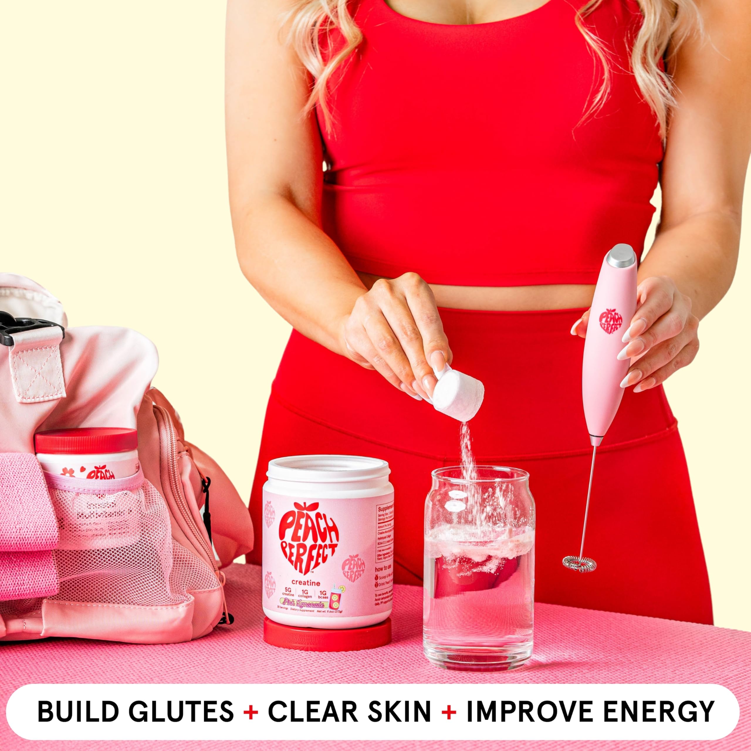 Peach Perfect en ambiente lifestyle rosa, apela a mujeres activas y modernas