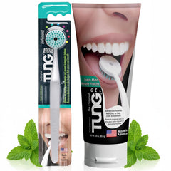Peak Essentials TUNG cepillo frontal mostrando diseño y beneficio de limpieza profunda