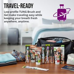 Peak Essentials TUNG ambiente baño con el kit listo para rutina diaria