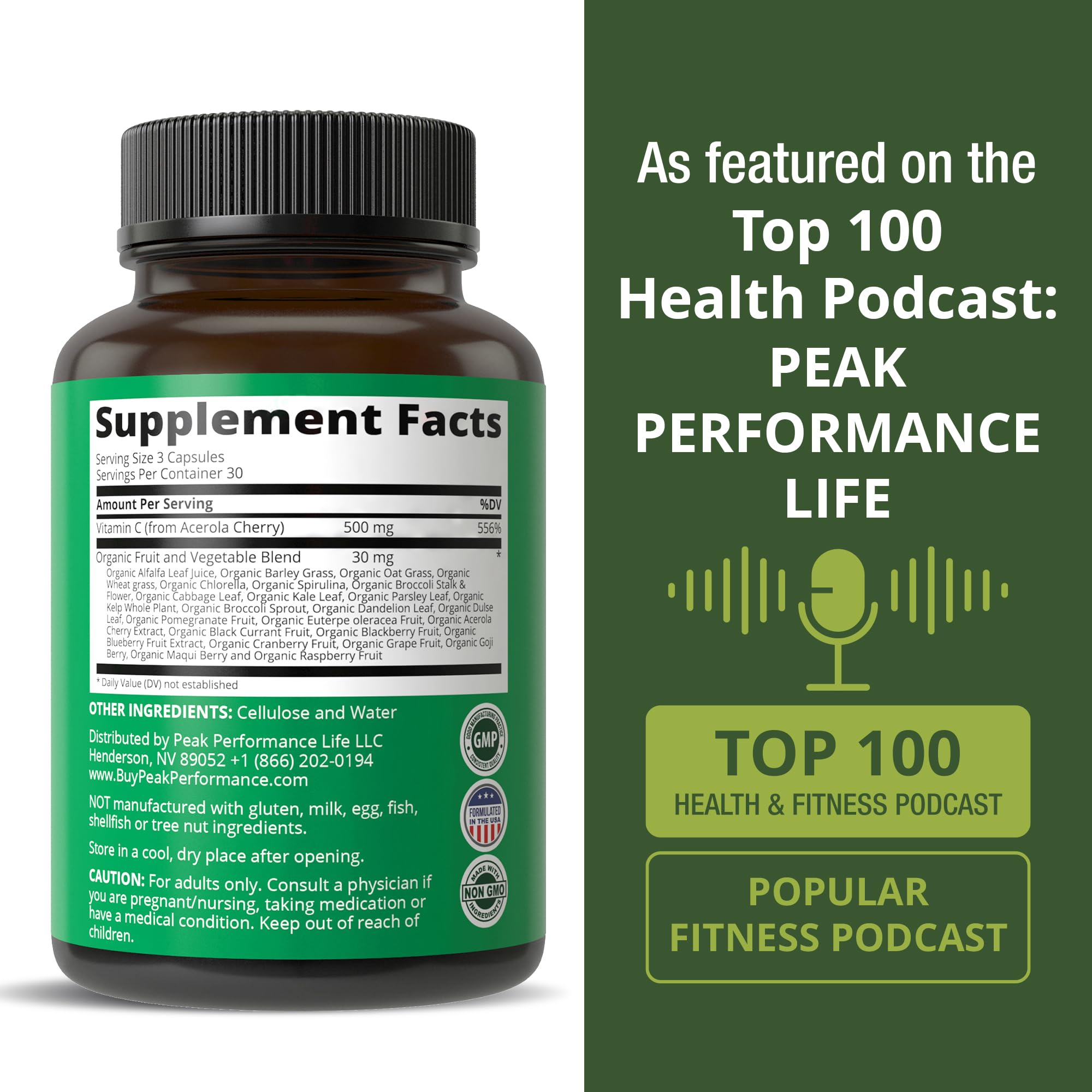Peak Performance comparación de tamaño para referencia de escala