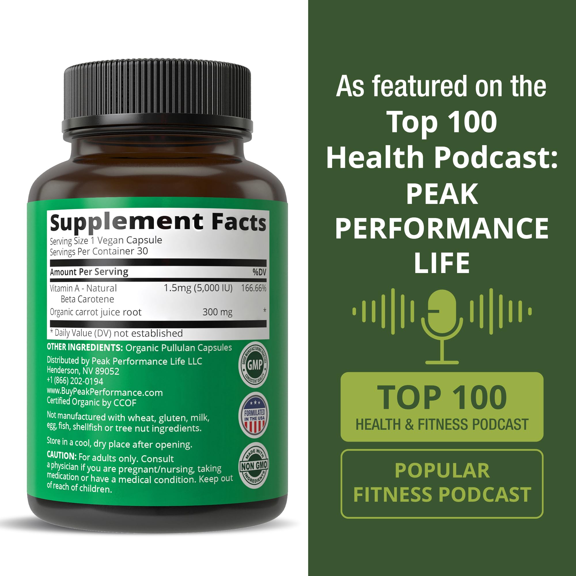 Peak Performance cápsulas junto a desayuno para uso diario conveniente