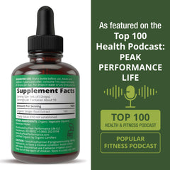 Peak Performance etiqueta USDA Organic destacada que aporta confianza de calidad
