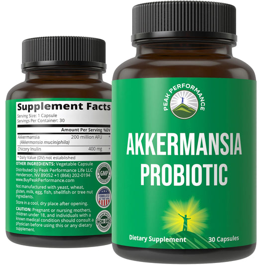 Peak Performance packaging frontal mostrando la marca y beneficio intestinal