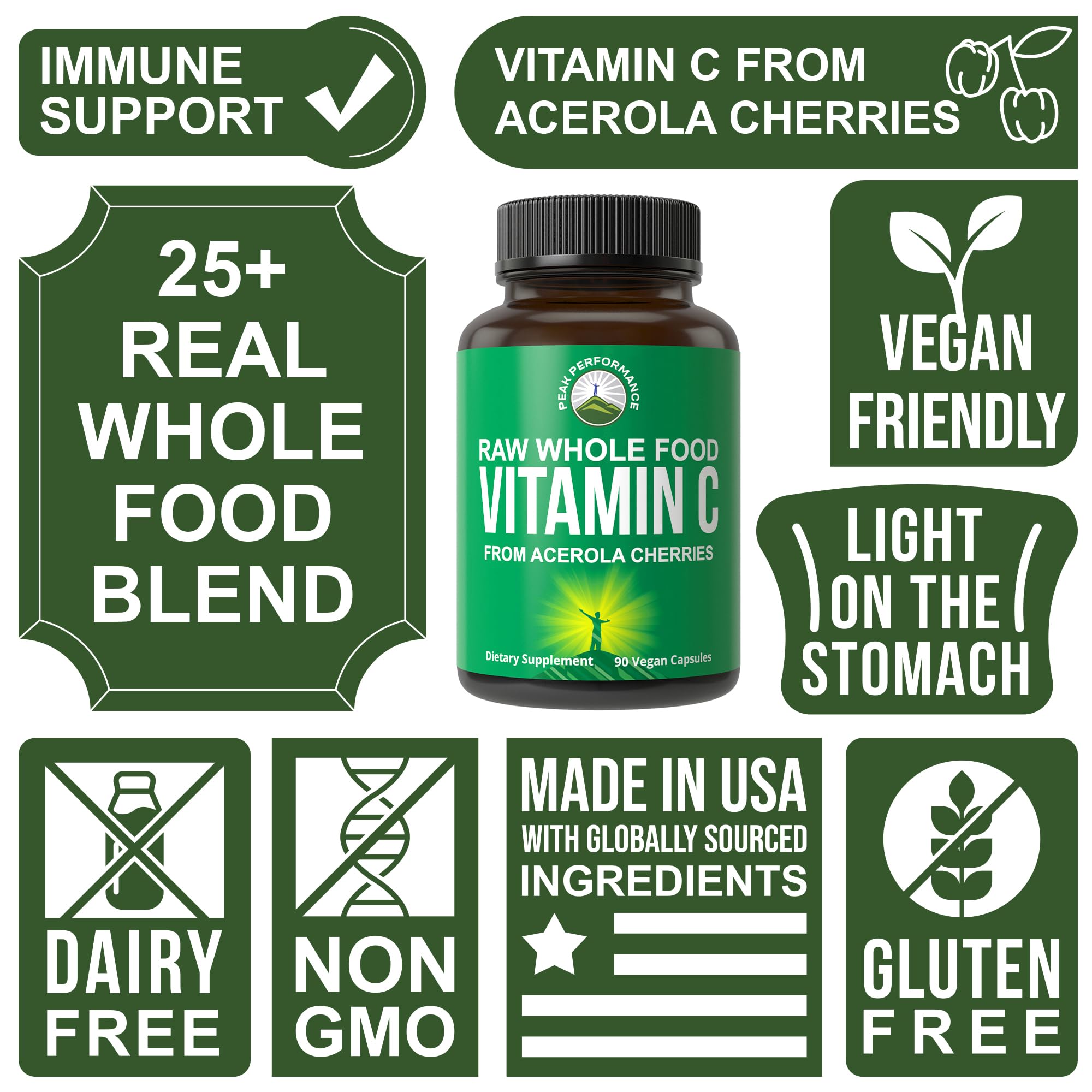 Peak Performance acerola e ingredientes para origen natural