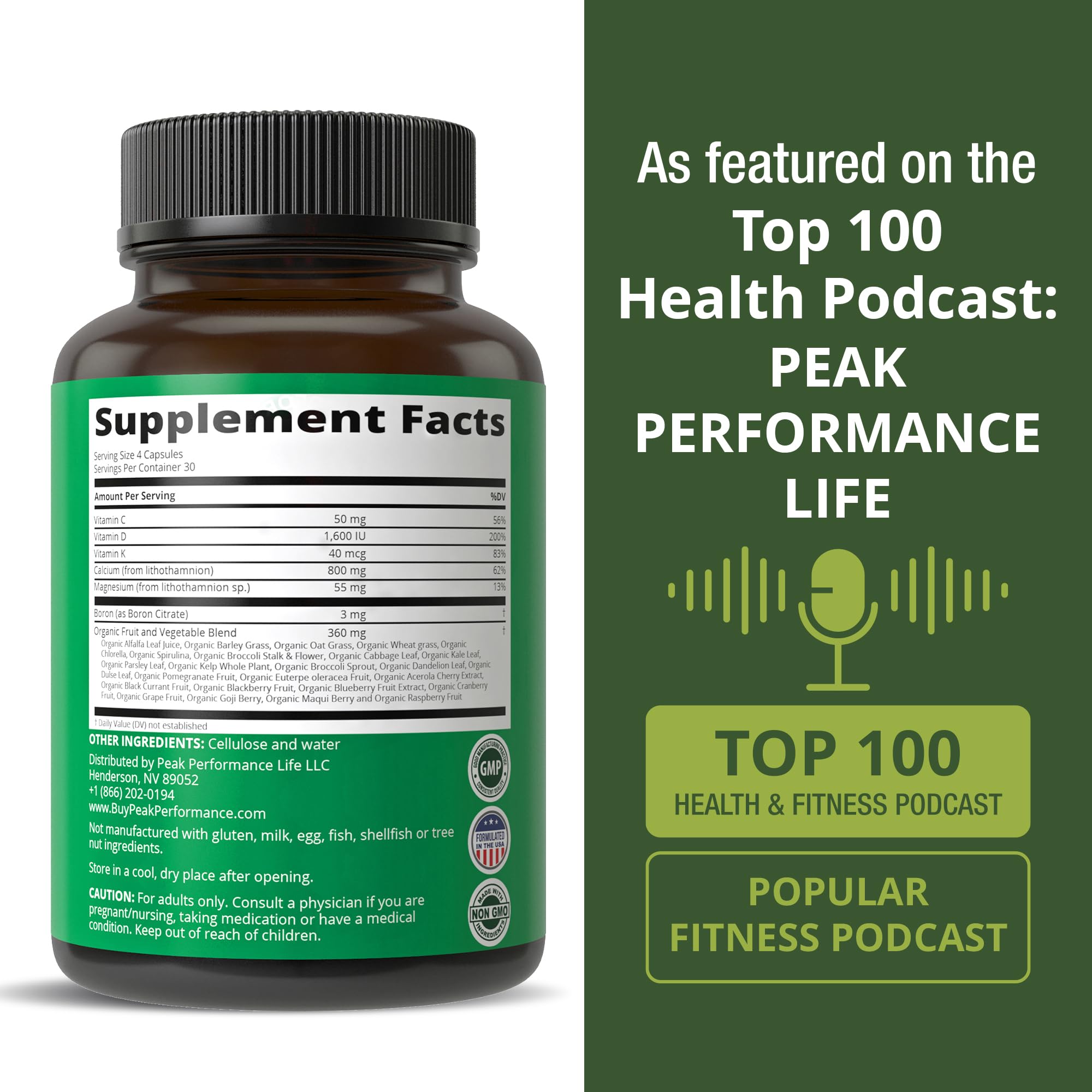 Peak Performance algas rojas frescas, origen marino y mineralidad