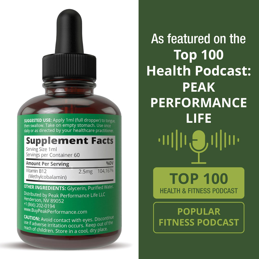 Peak Performance gotas mezcladas en jugo para toma cómoda y versátil