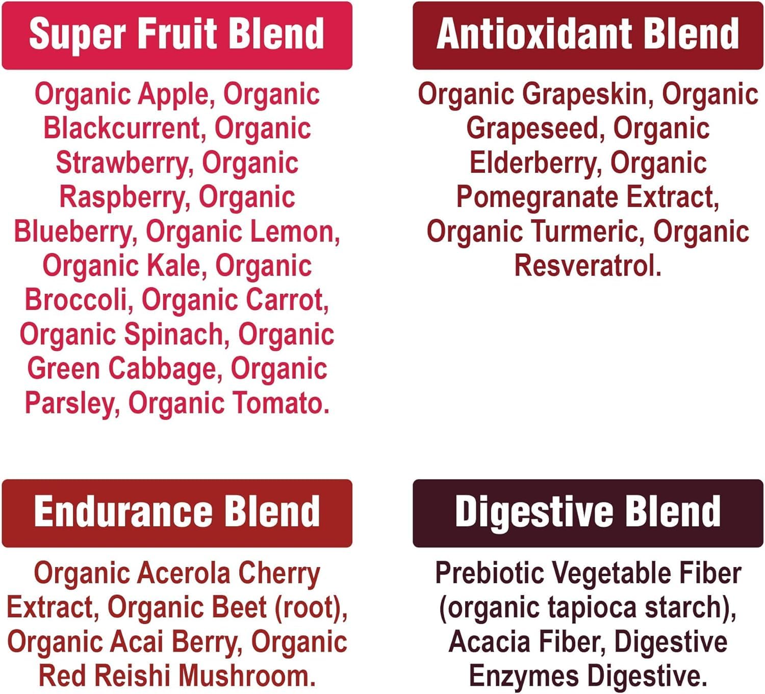 Escena lifestyle con Peak Performance Organic Reds en cocina para rutina saludable diaria
