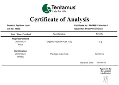 Peak Performance textura de psyllium husk en primer plano, pureza visible