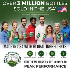 Peak Performance polvo mezclado en smoothie, fácil integración en bebidas