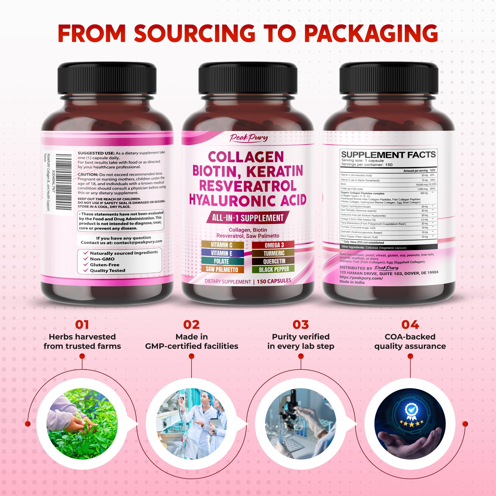 PEAKPURY escena lifestyle de belleza integrando el suplemento