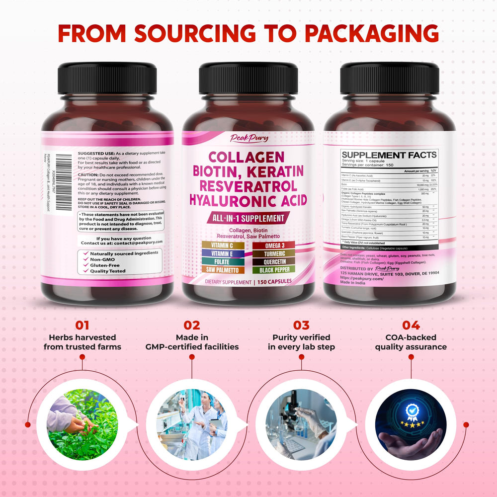 PEAKPURY escena lifestyle de belleza integrando el suplemento