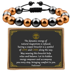 PEALICIOUS pulsera de cobre frontal mostrando cuentas y cierre, aporta estilo diario