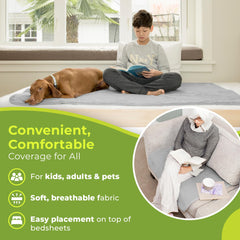 PeapodMats protector colocado sobre cama individual para protección nocturna