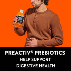 Comparación de tamaño de la botella Pedialyte AdvancedCare Plus para llevar y dosificación práctica