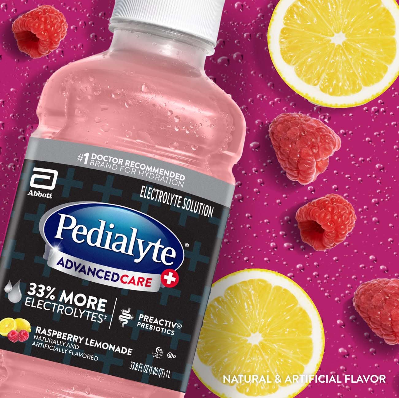 Pedialyte detalle de etiqueta con ingredientes y contenido de electrolitos
