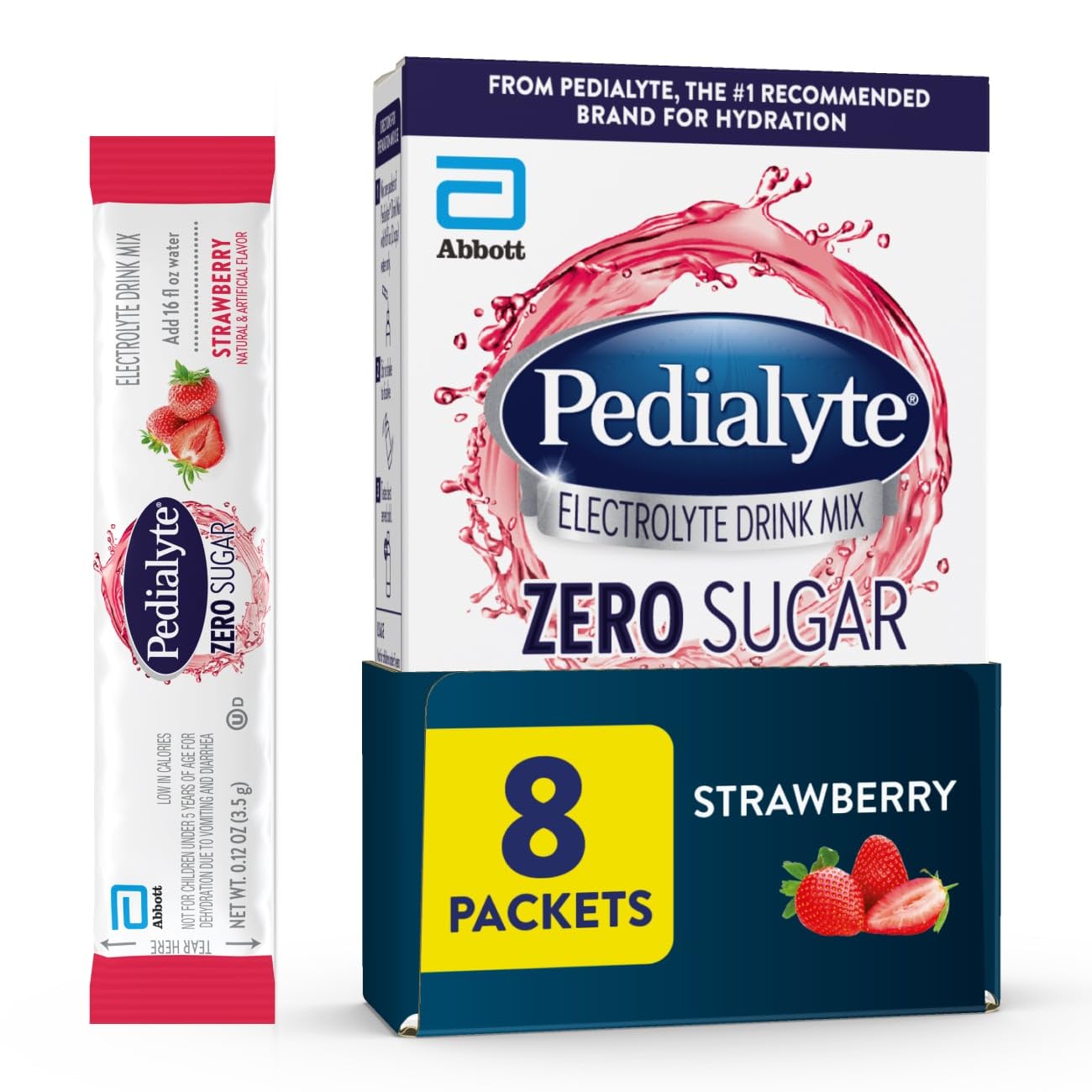 Pedialyte envase fresa mostrando presentación clara y beneficios