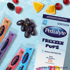 Pedialyte paleta textura de hielo en primer plano para consumo fresco